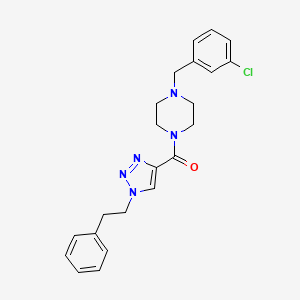 molecular formula C22H24ClN5O B3798840 1-(3-chlorobenzyl)-4-{[1-(2-phenylethyl)-1H-1,2,3-triazol-4-yl]carbonyl}piperazine 