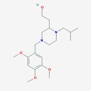 molecular formula C20H34N2O4 B3798844 2-[1-isobutyl-4-(2,4,5-trimethoxybenzyl)-2-piperazinyl]ethanol 