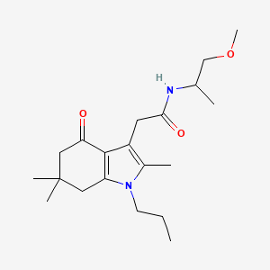 N-(2-methoxy-1-methylethyl)-2-(2,6,6-trimethyl-4-oxo-1-propyl-4,5,6,7-tetrahydro-1H-indol-3-yl)acetamide