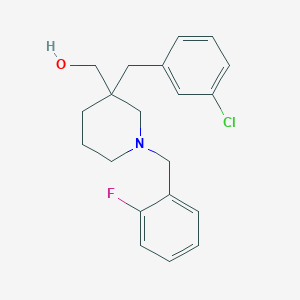 molecular formula C20H23ClFNO B3798850 [3-(3-chlorobenzyl)-1-(2-fluorobenzyl)-3-piperidinyl]methanol 