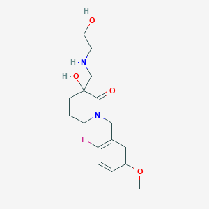 1-(2-fluoro-5-methoxybenzyl)-3-hydroxy-3-{[(2-hydroxyethyl)amino]methyl}piperidin-2-one