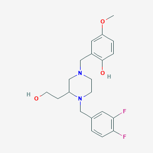 2-{[4-(3,4-difluorobenzyl)-3-(2-hydroxyethyl)-1-piperazinyl]methyl}-4-methoxyphenol