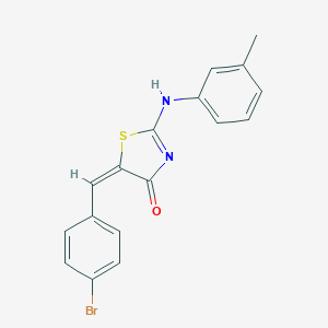 molecular formula C17H13BrN2OS B379890 (5E)-5-[(4-bromophenyl)methylidene]-2-(3-methylanilino)-1,3-thiazol-4-one 
