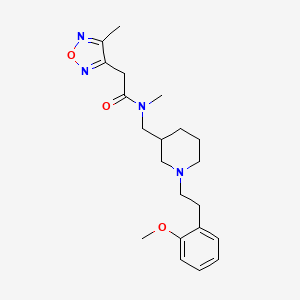 molecular formula C21H30N4O3 B3798904 N-({1-[2-(2-methoxyphenyl)ethyl]-3-piperidinyl}methyl)-N-methyl-2-(4-methyl-1,2,5-oxadiazol-3-yl)acetamide 