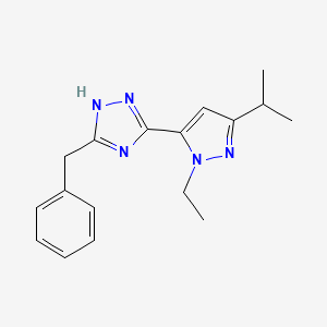 molecular formula C17H21N5 B3798917 3-benzyl-5-(1-ethyl-3-isopropyl-1H-pyrazol-5-yl)-1H-1,2,4-triazole 