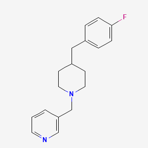 molecular formula C18H21FN2 B3798923 3-{[4-(4-fluorobenzyl)-1-piperidinyl]methyl}pyridine bis(trifluoroacetate) 