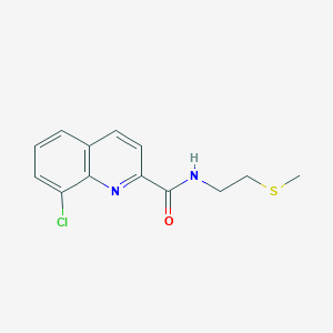 molecular formula C13H13ClN2OS B3798933 8-chloro-N-[2-(methylthio)ethyl]-2-quinolinecarboxamide 