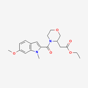 molecular formula C19H24N2O5 B3798940 ethyl {4-[(6-methoxy-1-methyl-1H-indol-2-yl)carbonyl]morpholin-3-yl}acetate 