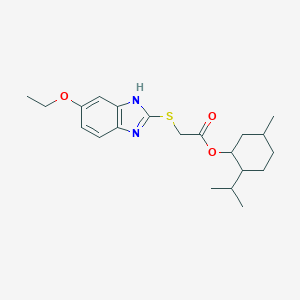 molecular formula C21H30N2O3S B379895 2-isopropyl-5-methylcyclohexyl [(6-ethoxy-1H-benzimidazol-2-yl)sulfanyl]acetate 