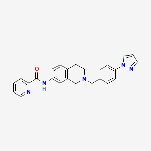 N-[2-[(4-pyrazol-1-ylphenyl)methyl]-3,4-dihydro-1H-isoquinolin-7-yl]pyridine-2-carboxamide