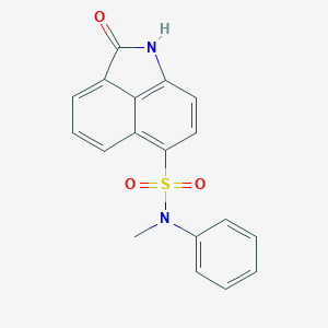 molecular formula C18H14N2O3S B379897 N-methyl-2-oxo-N-phenyl-1,2-dihydrobenzo[cd]indole-6-sulfonamide 