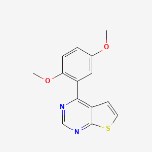 molecular formula C14H12N2O2S B3798985 4-(2,5-dimethoxyphenyl)thieno[2,3-d]pyrimidine 