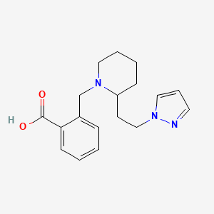 molecular formula C18H23N3O2 B3798992 2-({2-[2-(1H-pyrazol-1-yl)ethyl]piperidin-1-yl}methyl)benzoic acid 