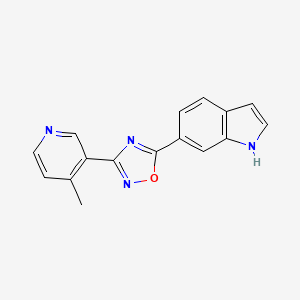 molecular formula C16H12N4O B3799020 5-(1H-indol-6-yl)-3-(4-methylpyridin-3-yl)-1,2,4-oxadiazole 