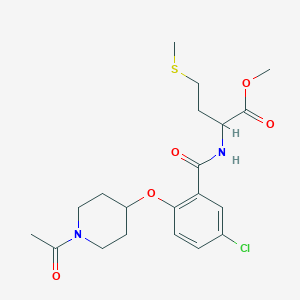 molecular formula C20H27ClN2O5S B3799027 methyl N-{2-[(1-acetyl-4-piperidinyl)oxy]-5-chlorobenzoyl}methioninate 