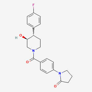 molecular formula C22H23FN2O3 B3799034 1-(4-{[(3S*,4S*)-4-(4-fluorophenyl)-3-hydroxypiperidin-1-yl]carbonyl}phenyl)pyrrolidin-2-one 