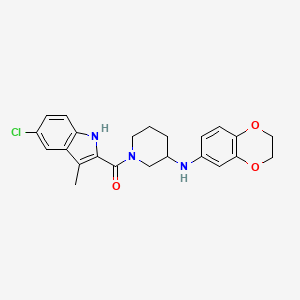 molecular formula C23H24ClN3O3 B3799044 1-[(5-chloro-3-methyl-1H-indol-2-yl)carbonyl]-N-(2,3-dihydro-1,4-benzodioxin-6-yl)-3-piperidinamine 