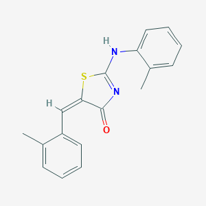 molecular formula C18H16N2OS B379905 (5E)-2-(2-methylanilino)-5-[(2-methylphenyl)methylidene]-1,3-thiazol-4-one 