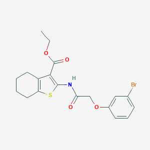 molecular formula C19H20BrNO4S B379906 Ethyl 2-{[(3-bromophenoxy)acetyl]amino}-4,5,6,7-tetrahydro-1-benzothiophene-3-carboxylate 