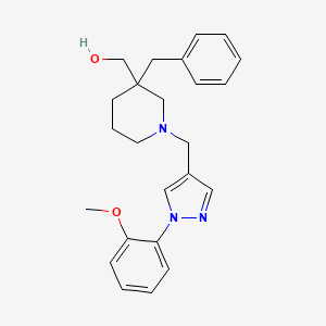 molecular formula C24H29N3O2 B3799078 (3-benzyl-1-{[1-(2-methoxyphenyl)-1H-pyrazol-4-yl]methyl}-3-piperidinyl)methanol 