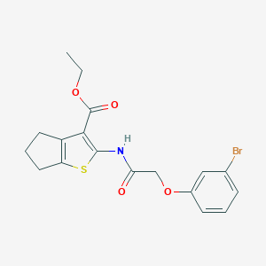 molecular formula C18H18BrNO4S B379908 ethyl 2-{[(3-bromophenoxy)acetyl]amino}-5,6-dihydro-4H-cyclopenta[b]thiophene-3-carboxylate 