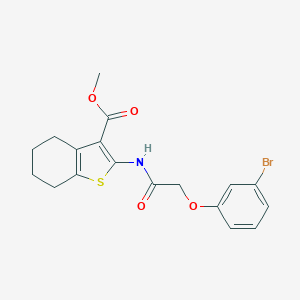 molecular formula C18H18BrNO4S B379909 Methyl 2-{[(3-bromophenoxy)acetyl]amino}-4,5,6,7-tetrahydro-1-benzothiophene-3-carboxylate 