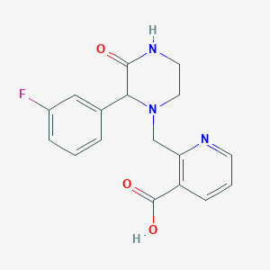 2-[[2-(3-Fluorophenyl)-3-oxopiperazin-1-yl]methyl]pyridine-3-carboxylic acid