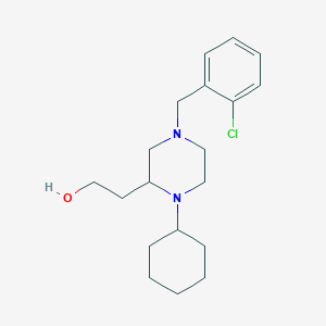 molecular formula C19H29ClN2O B3799103 2-[4-(2-chlorobenzyl)-1-cyclohexyl-2-piperazinyl]ethanol 