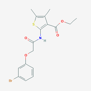 molecular formula C17H18BrNO4S B379911 Ethyl 2-{[(3-bromophenoxy)acetyl]amino}-4,5-dimethylthiophene-3-carboxylate 