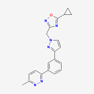 5-Cyclopropyl-3-[[3-[3-(6-methylpyridazin-3-yl)phenyl]pyrazol-1-yl]methyl]-1,2,4-oxadiazole