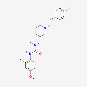 molecular formula C24H32FN3O2 B3799123 N-({1-[2-(4-fluorophenyl)ethyl]-3-piperidinyl}methyl)-N'-(4-methoxy-2-methylphenyl)-N-methylurea 