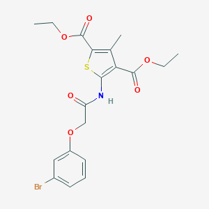 molecular formula C19H20BrNO6S B379913 Diethyl 5-{[(3-bromophenoxy)acetyl]amino}-3-methylthiophene-2,4-dicarboxylate CAS No. 329223-89-4