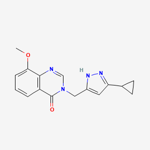 molecular formula C16H16N4O2 B3799149 3-[(5-cyclopropyl-1H-pyrazol-3-yl)methyl]-8-methoxyquinazolin-4(3H)-one 