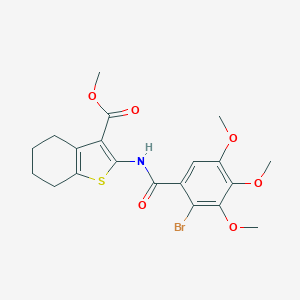 molecular formula C20H22BrNO6S B379915 Methyl 2-[(2-bromo-3,4,5-trimethoxybenzoyl)amino]-4,5,6,7-tetrahydro-1-benzothiophene-3-carboxylate 