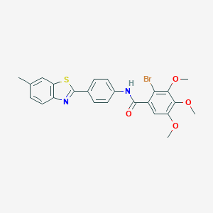 molecular formula C24H21BrN2O4S B379916 2-bromo-3,4,5-trimethoxy-N-[4-(6-methyl-1,3-benzothiazol-2-yl)phenyl]benzamide CAS No. 302805-79-4