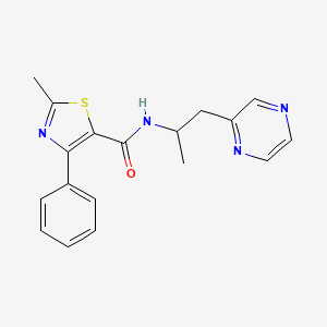 molecular formula C18H18N4OS B3799163 2-methyl-N-(1-methyl-2-pyrazin-2-ylethyl)-4-phenyl-1,3-thiazole-5-carboxamide 