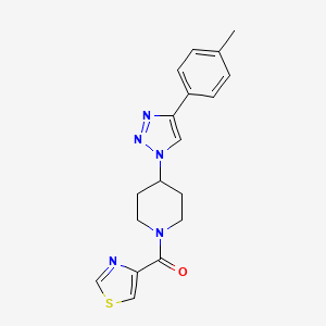 molecular formula C18H19N5OS B3799181 [4-[4-(4-Methylphenyl)triazol-1-yl]piperidin-1-yl]-(1,3-thiazol-4-yl)methanone 