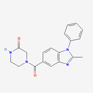 4-[(2-methyl-1-phenyl-1H-benzimidazol-5-yl)carbonyl]-2-piperazinone trifluoroacetate