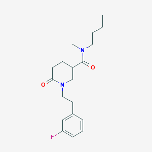 molecular formula C19H27FN2O2 B3799200 N-butyl-1-[2-(3-fluorophenyl)ethyl]-N-methyl-6-oxo-3-piperidinecarboxamide 