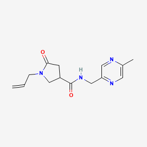 molecular formula C14H18N4O2 B3799204 1-allyl-N-[(5-methyl-2-pyrazinyl)methyl]-5-oxo-3-pyrrolidinecarboxamide 