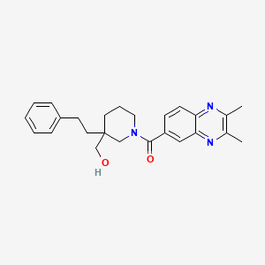 molecular formula C25H29N3O2 B3799213 [1-[(2,3-dimethyl-6-quinoxalinyl)carbonyl]-3-(2-phenylethyl)-3-piperidinyl]methanol 