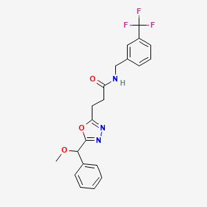 molecular formula C21H20F3N3O3 B3799226 3-{5-[methoxy(phenyl)methyl]-1,3,4-oxadiazol-2-yl}-N-[3-(trifluoromethyl)benzyl]propanamide 