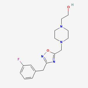 2-[4-[[3-[(3-Fluorophenyl)methyl]-1,2,4-oxadiazol-5-yl]methyl]piperazin-1-yl]ethanol