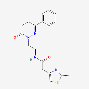 molecular formula C18H20N4O2S B3799248 2-(2-methyl-1,3-thiazol-4-yl)-N-[2-(6-oxo-3-phenyl-5,6-dihydropyridazin-1(4H)-yl)ethyl]acetamide 