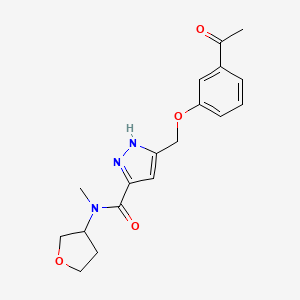 5-[(3-acetylphenoxy)methyl]-N-methyl-N-(oxolan-3-yl)-1H-pyrazole-3-carboxamide