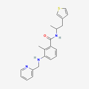 2-methyl-N-[1-methyl-2-(3-thienyl)ethyl]-3-[(pyridin-2-ylmethyl)amino]benzamide