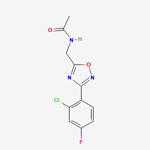 N-{[3-(2-chloro-4-fluorophenyl)-1,2,4-oxadiazol-5-yl]methyl}acetamide