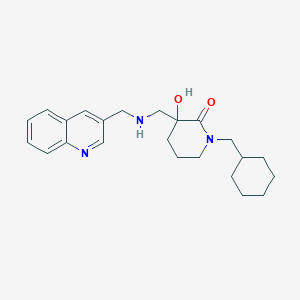 molecular formula C23H31N3O2 B3799299 1-(Cyclohexylmethyl)-3-hydroxy-3-[(quinolin-3-ylmethylamino)methyl]piperidin-2-one 