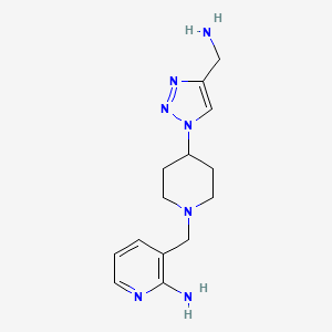 3-[[4-[4-(Aminomethyl)triazol-1-yl]piperidin-1-yl]methyl]pyridin-2-amine