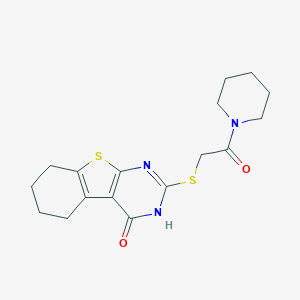 molecular formula C17H21N3O2S2 B379932 2-(2-oxo-2-piperidin-1-ylethyl)sulfanyl-5,6,7,8-tetrahydro-3H-[1]benzothiolo[2,3-d]pyrimidin-4-one CAS No. 325693-13-8